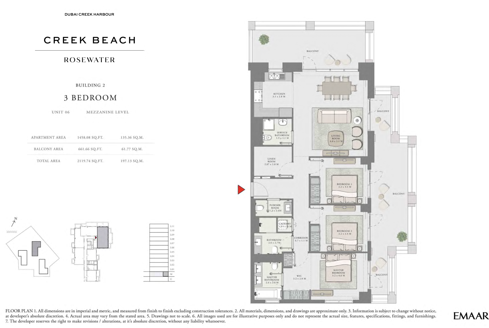 3 Bedroom Unit 6 - Mezzanine Level