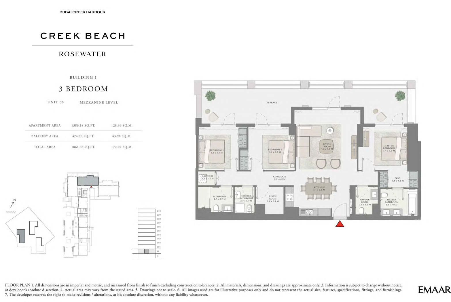 3 Bedroom Unit 6 - Mezzanine Level