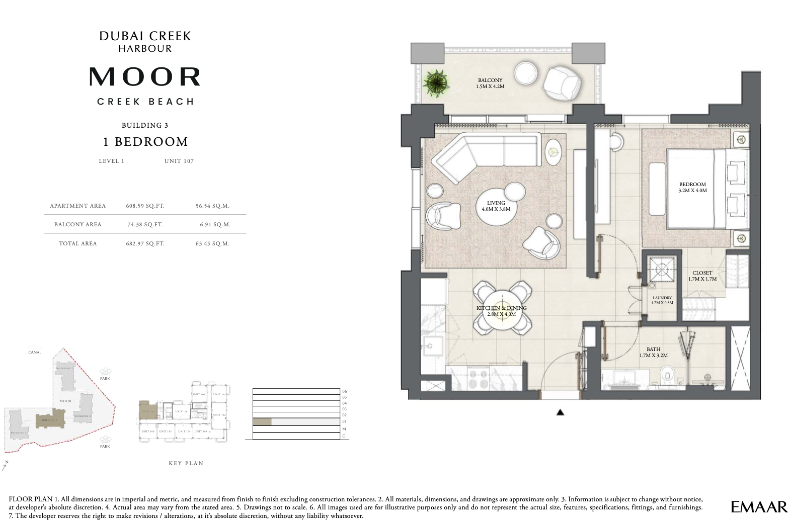 1 Bedroom Unit 7 - Level 1