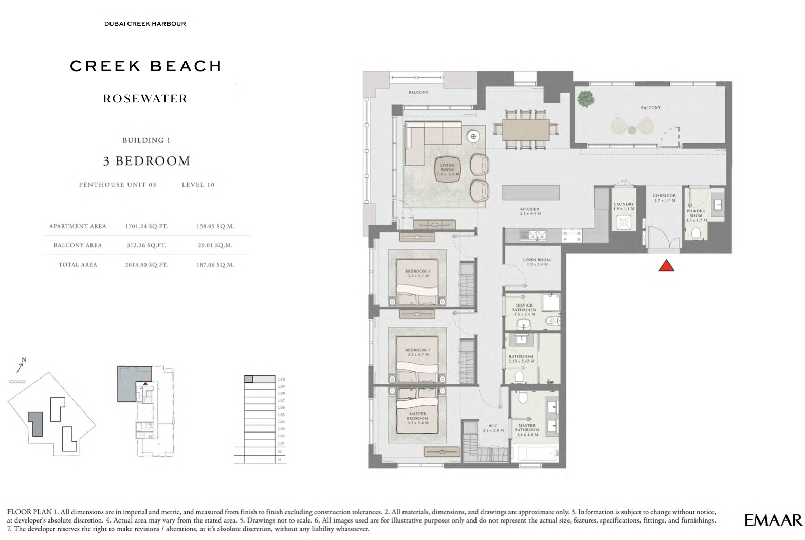 3 Bedroom Unit 3 -  Penthouse