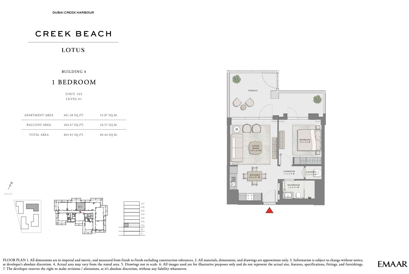 1 Bedroom Unit 5 - Level 1