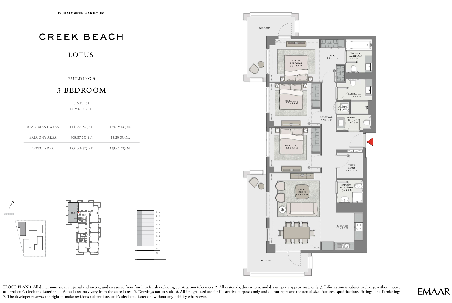 3 Bedroom Unit 8 - Level 2-10