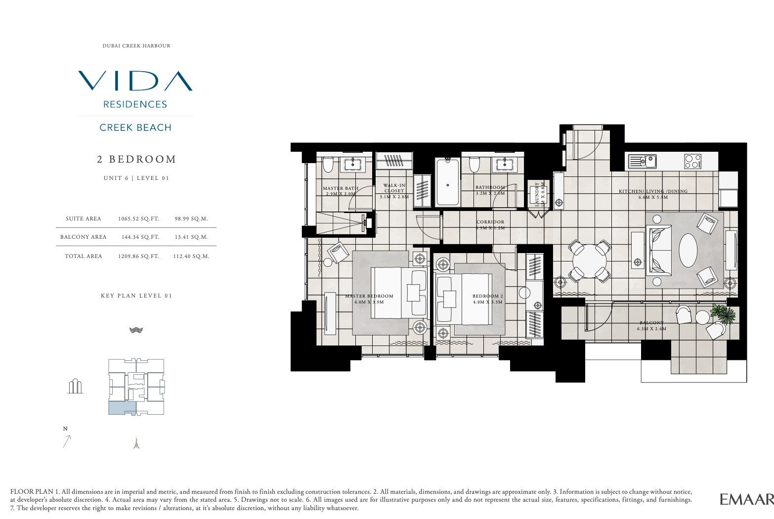 2 Bedroom Unit 6 - Level 1