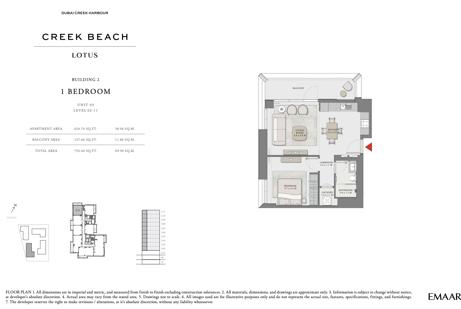 1 Bedroom Unit 3 - Level 2-11