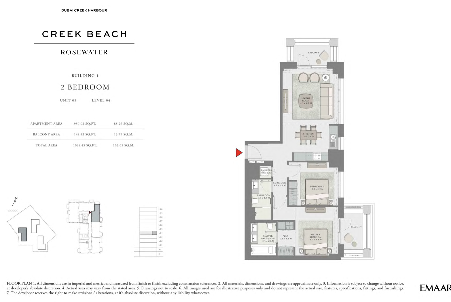 2 Bedroom Unit 5 -  Level 4