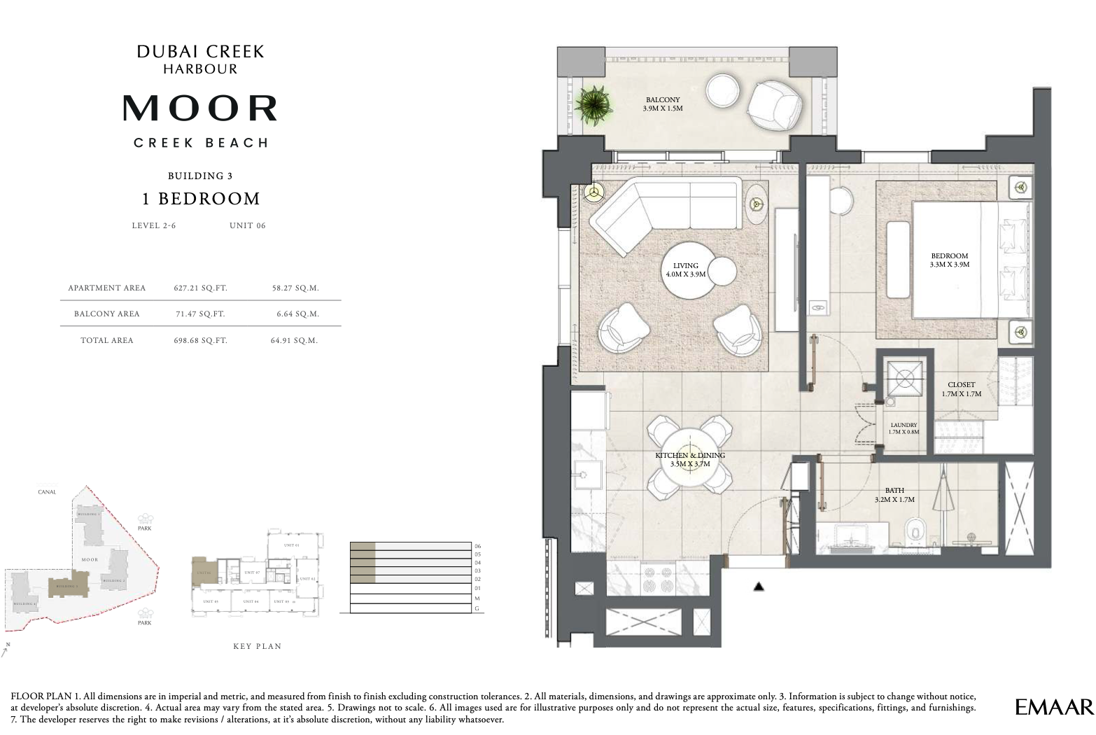 1 Bedroom Unit 6 - Level 2-6