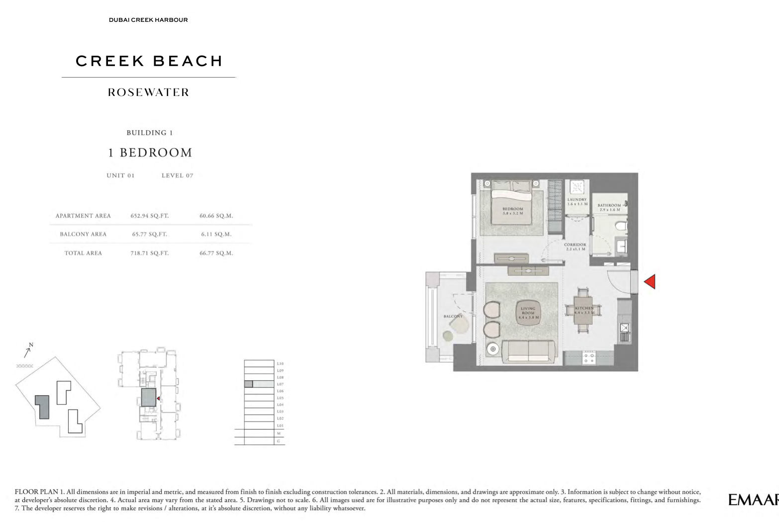 1 Bedroom Unit 1 -  Level 7
