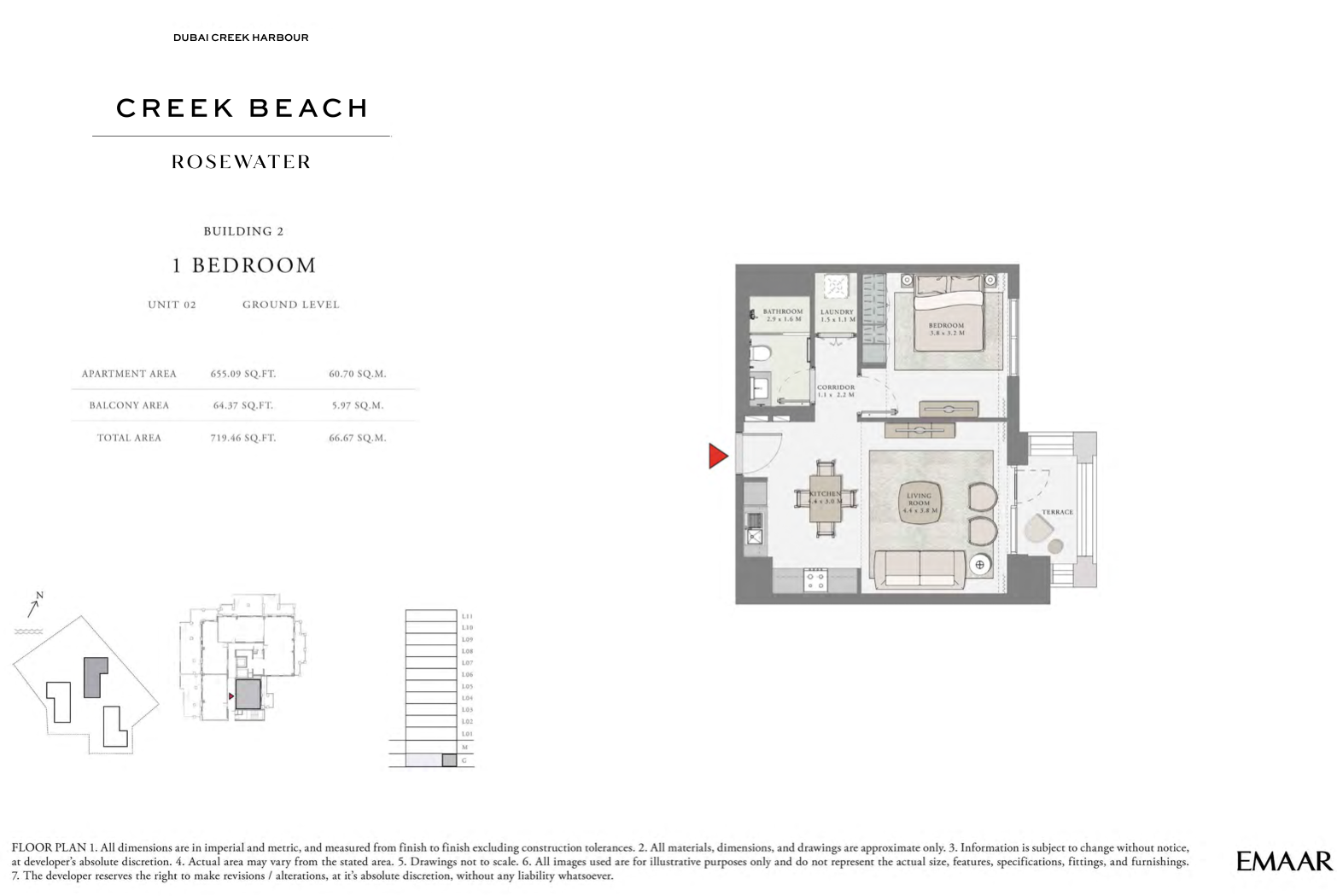 1 Bedroom Unit 2 - Ground Level
