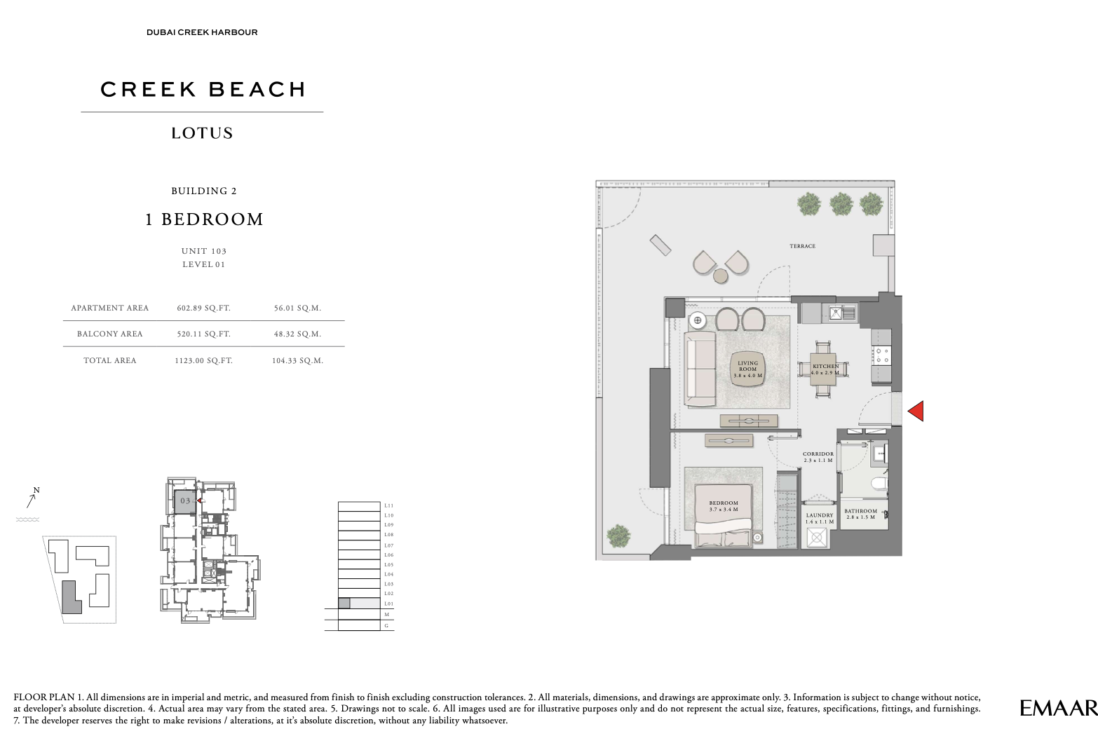 1 Bedroom Unit 3 - Level 1