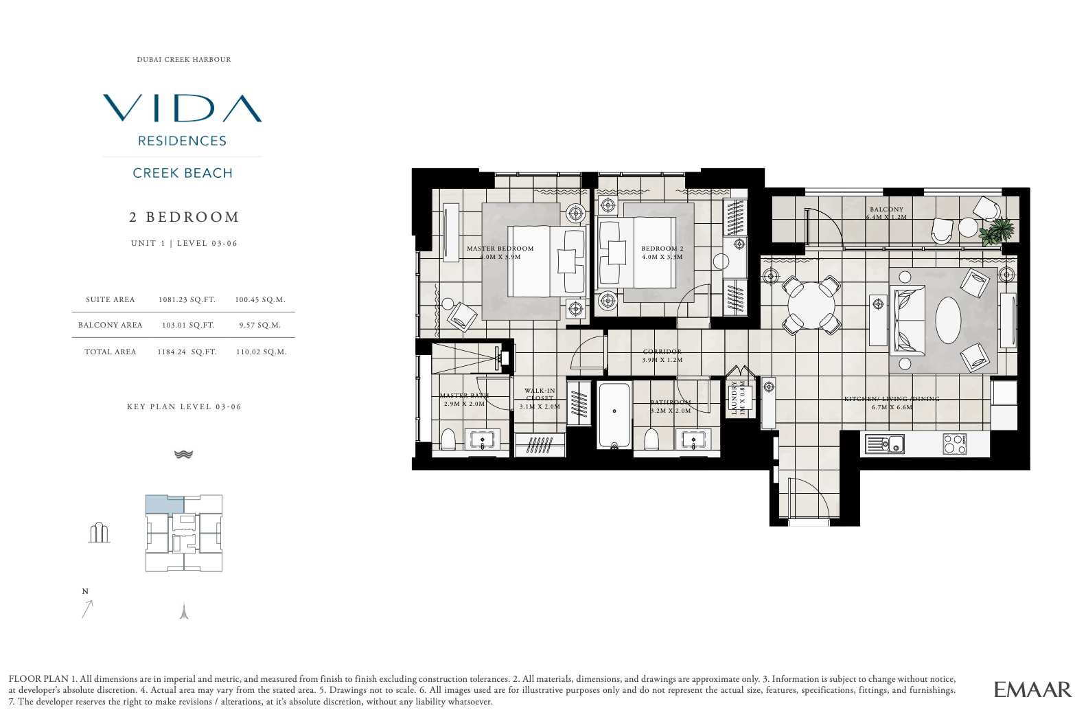 2 Bedroom Unit 1 - Level 3-6