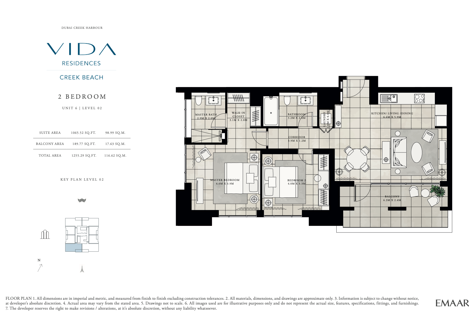 2 Bedroom Unit 6 - Level 2
