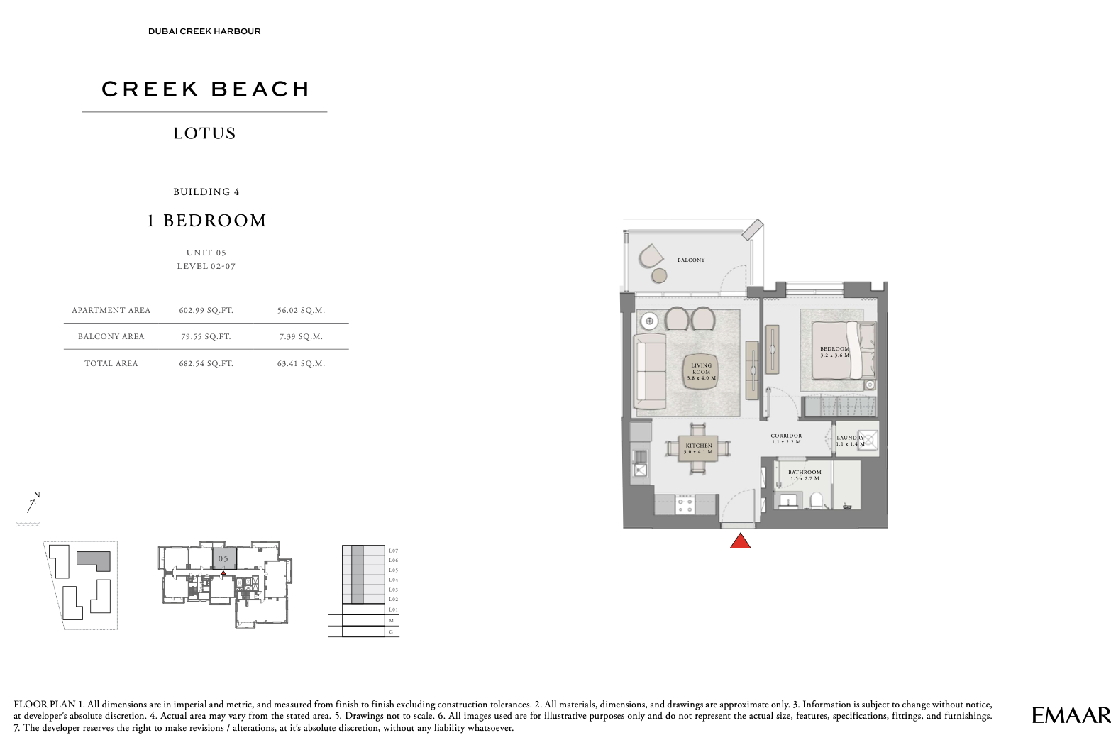 1 Bedroom Unit 5 - Level 2-7
