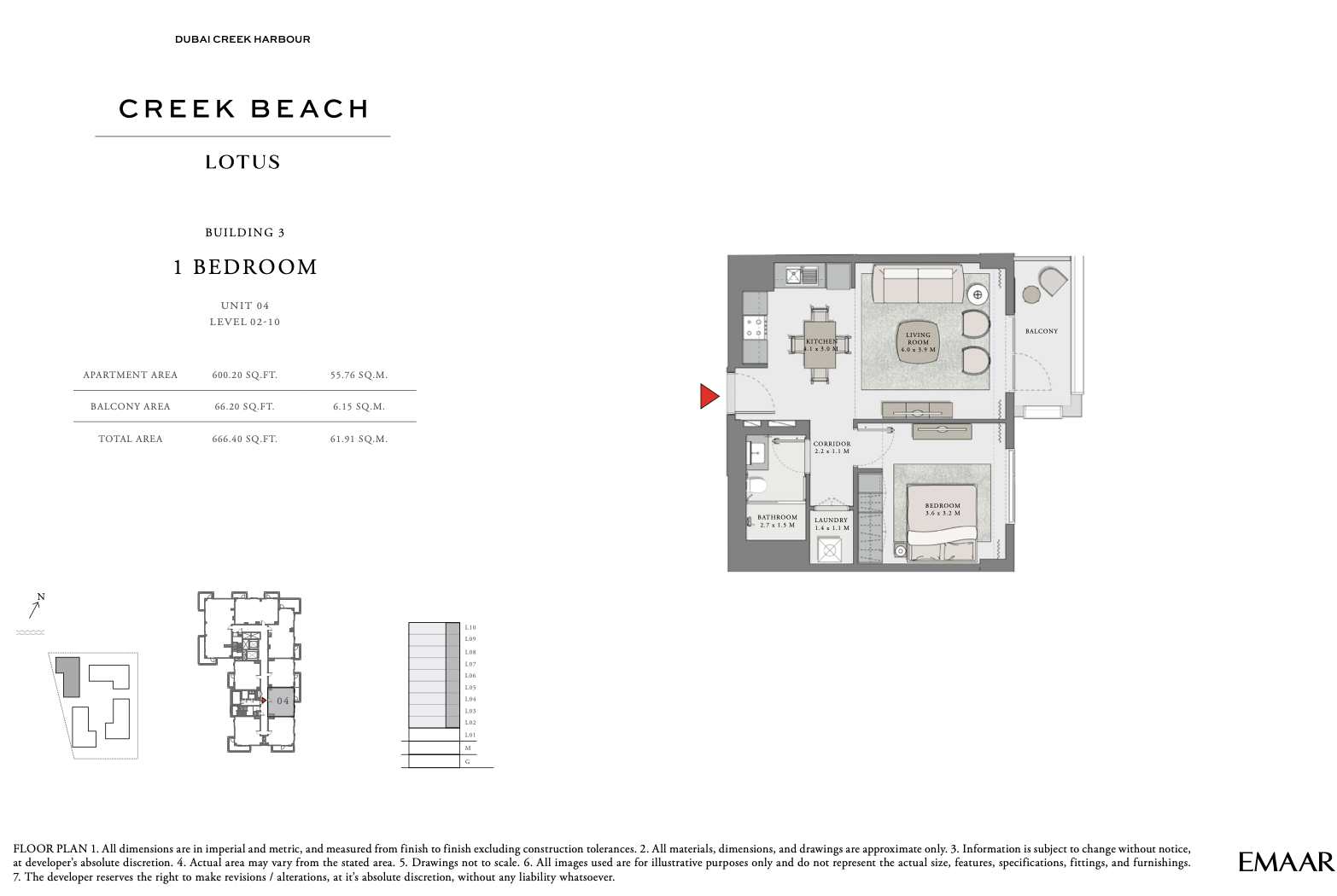 1 Bedroom Unit 4 - Level 2-10