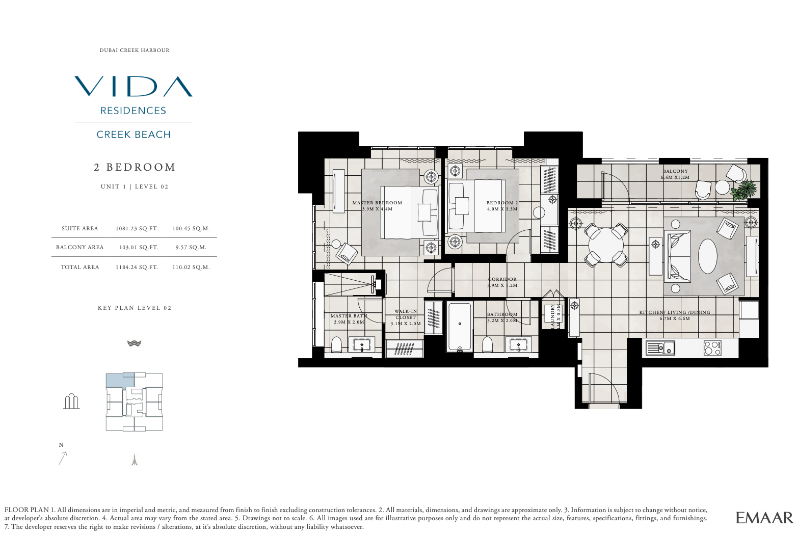 2 Bedroom Unit 1 - Level 2