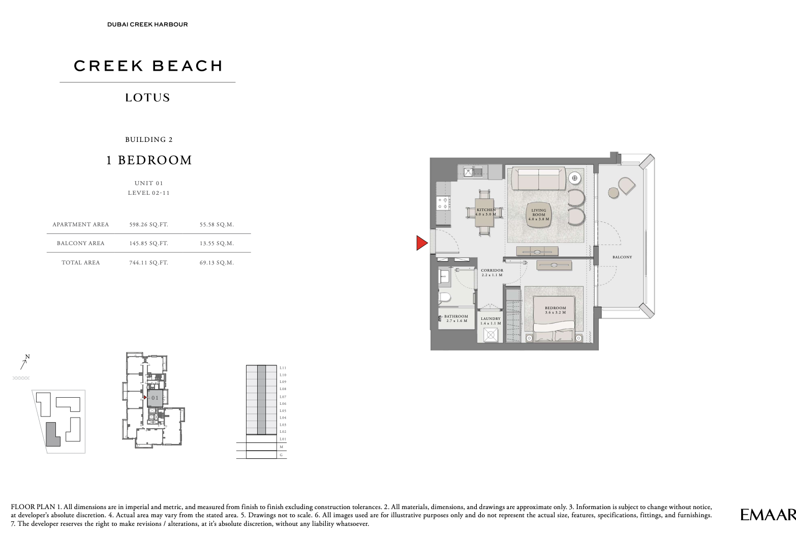1 Bedroom Unit 1 - Level 2-11