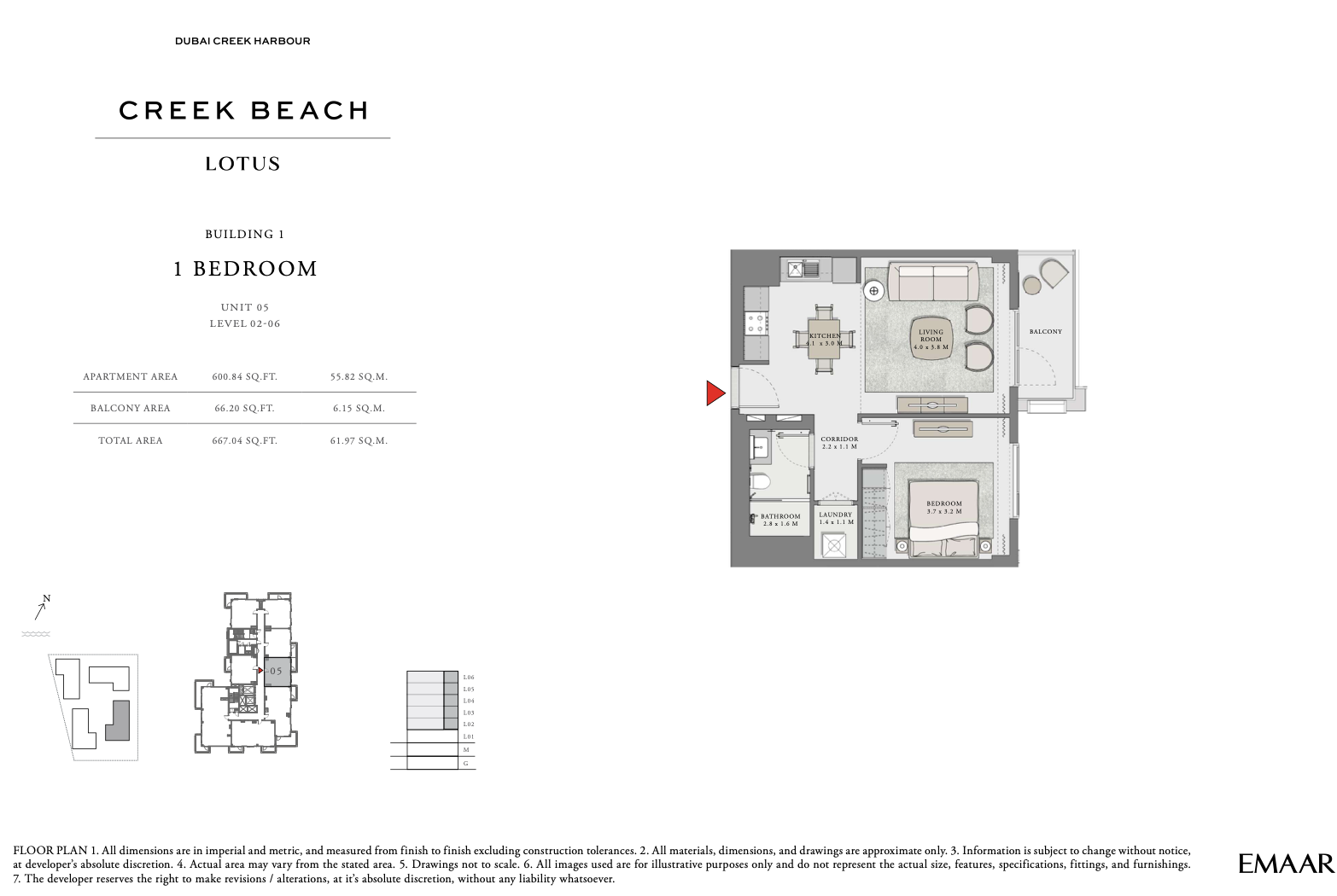 1 Bedroom Unit 5 - Level 2-6