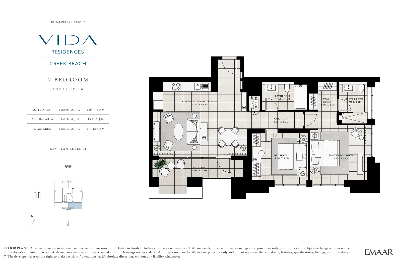2 Bedroom Unit 5 - Level 1