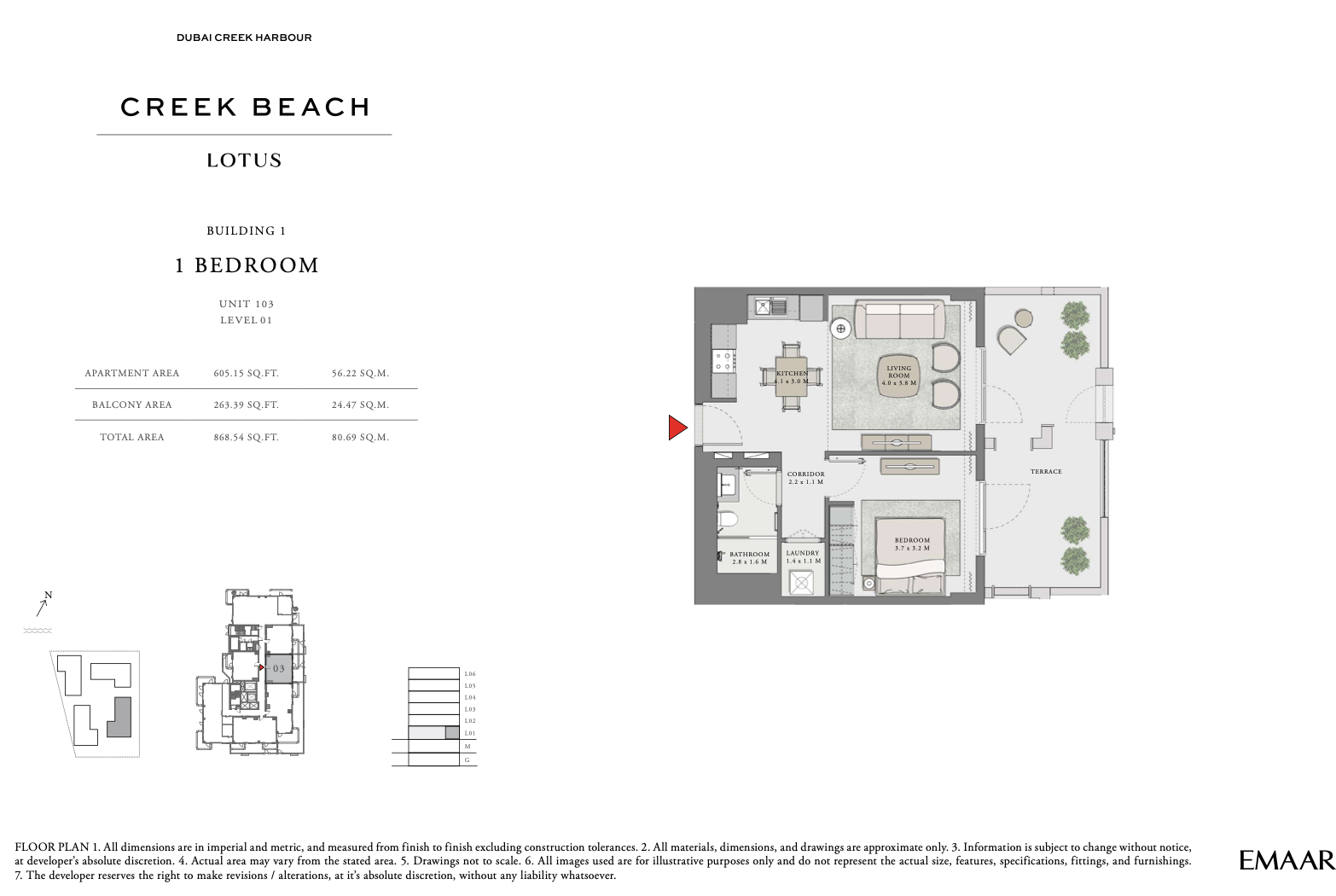 1 Bedroom Unit 3 - Level 1