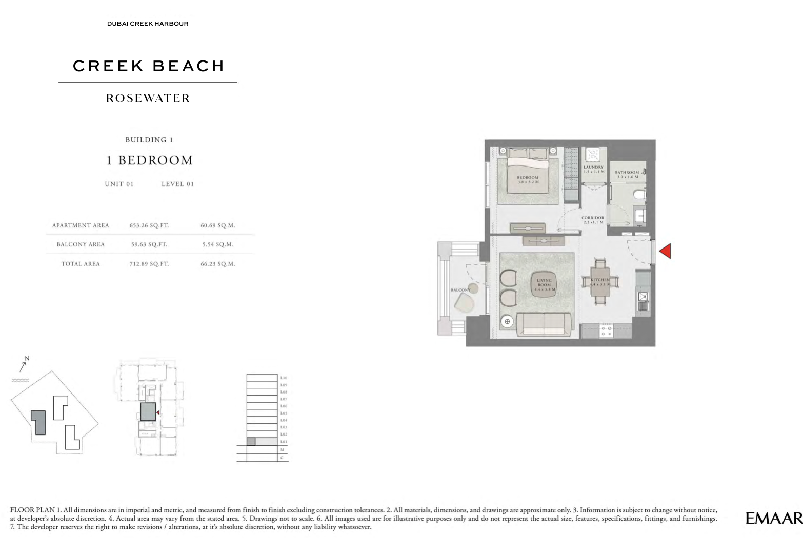1 Bedroom Unit 1 -  Level 1