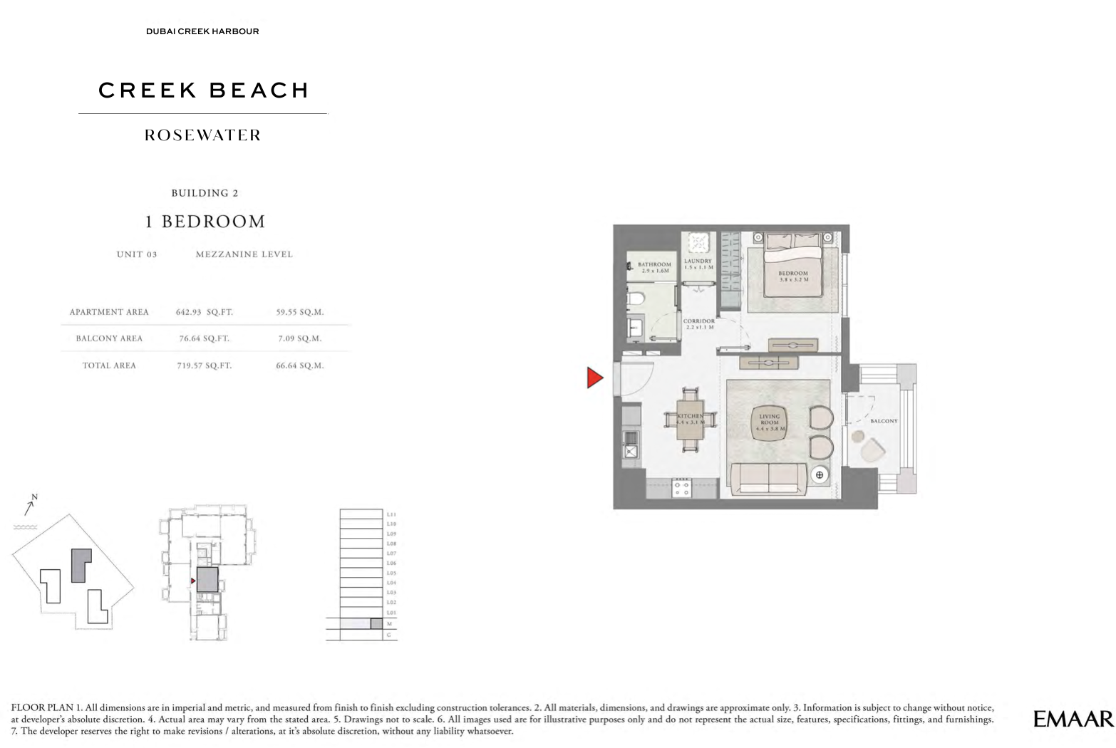 1 Bedroom Unit 3 - Mezzanine Level