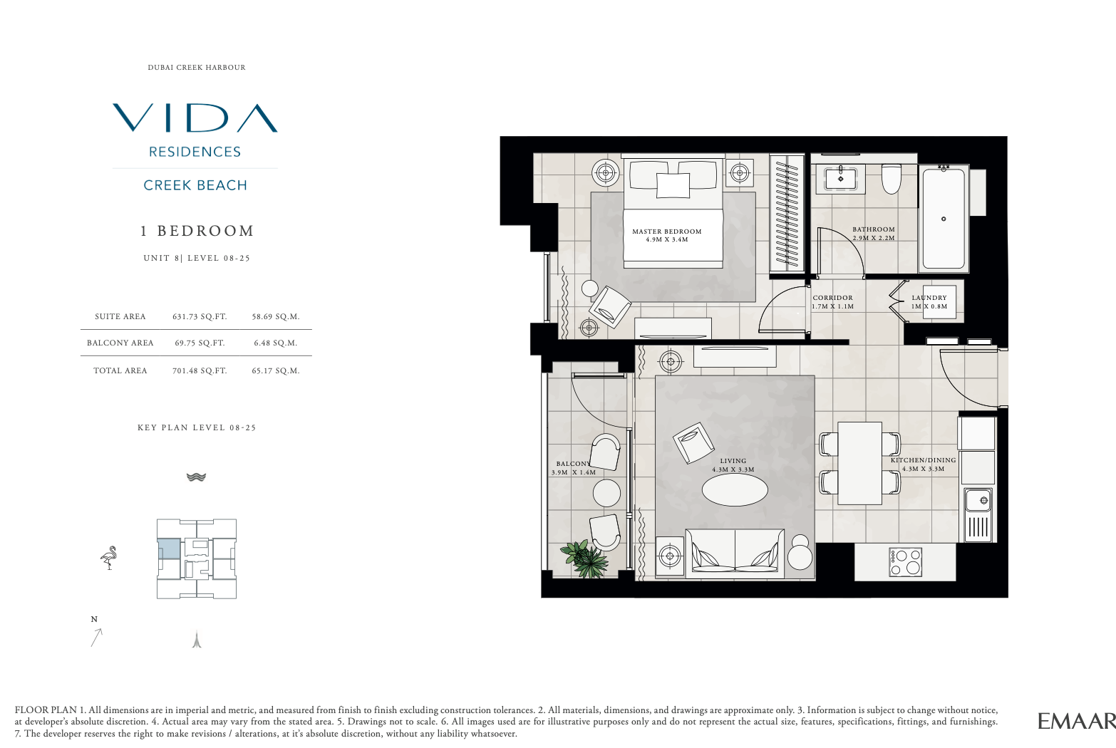 1 Bedroom Unit 8 - Level 8-25