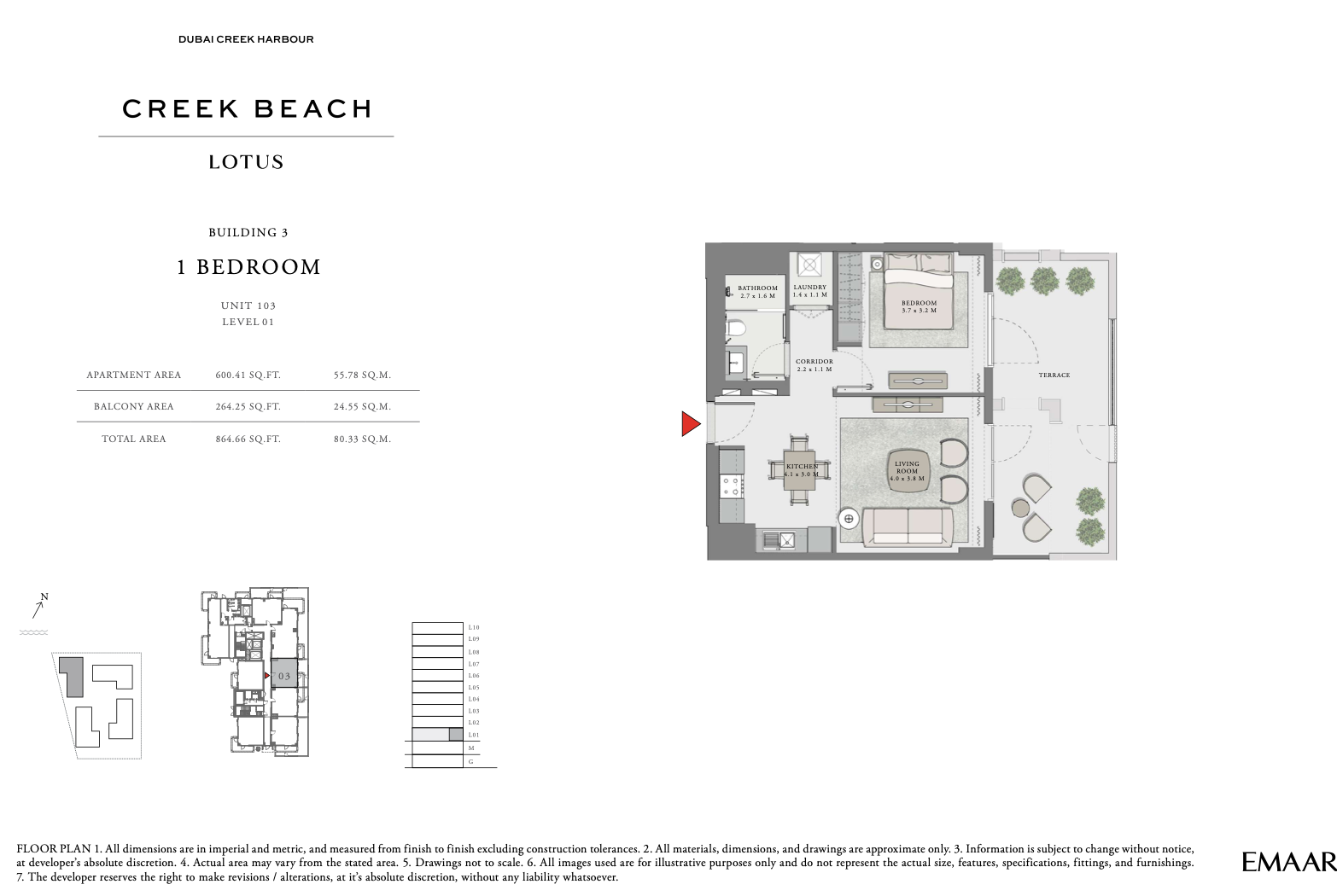 1 Bedroom Unit 3 - Level 1