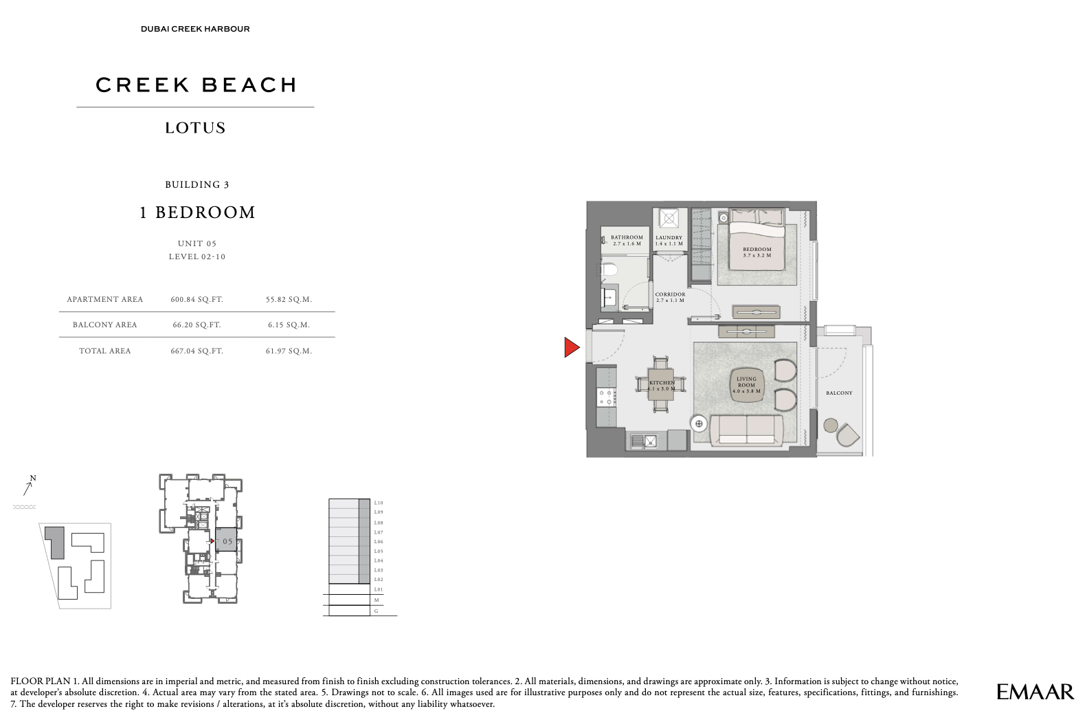 1 Bedroom Unit 5 - Level 2-10