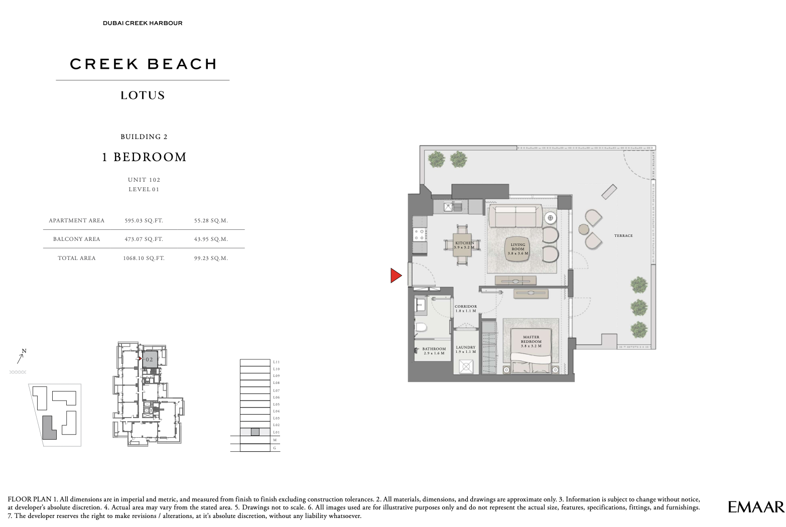 1 Bedroom Unit 2 - Level 1