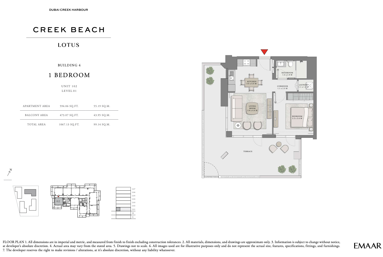 1 Bedroom Unit 2 - Level 1