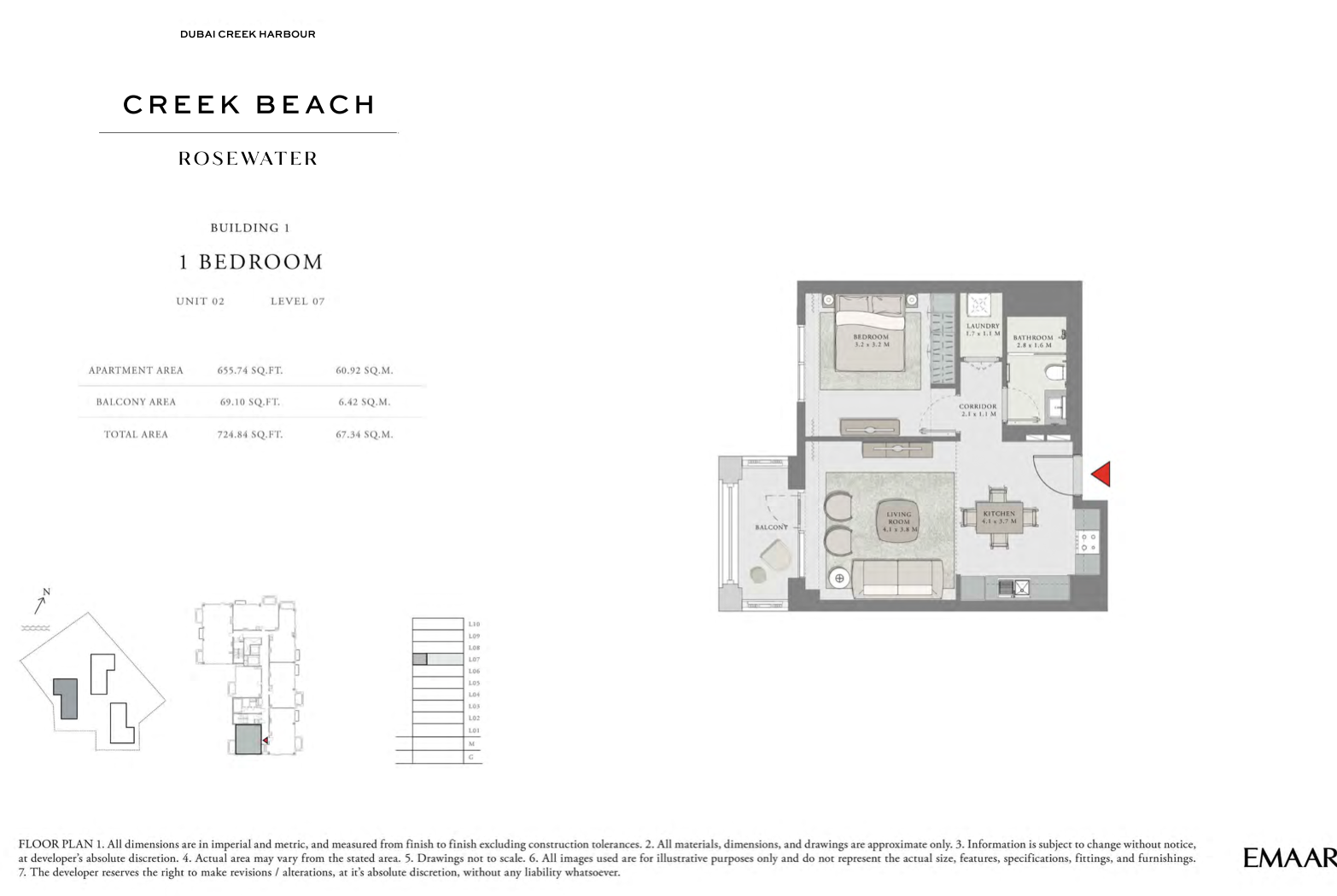 1 Bedroom Unit 2 -  Level 7