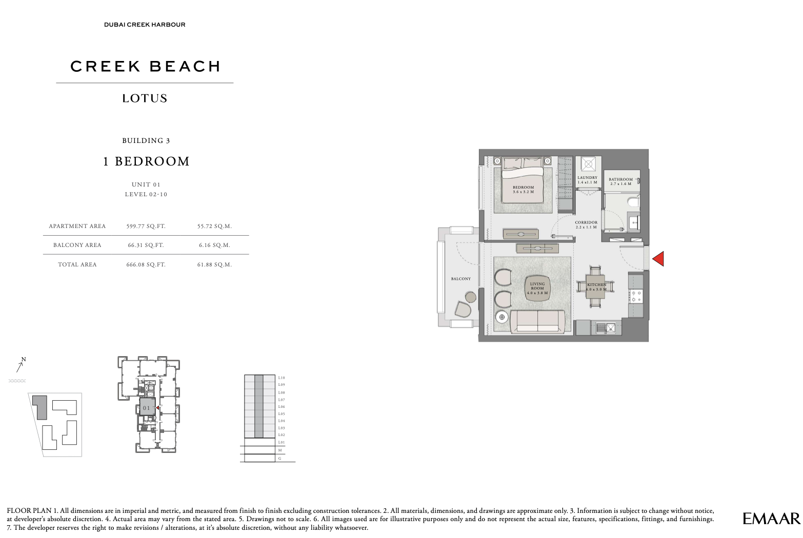 1 Bedroom Unit 1 - Level 2-10