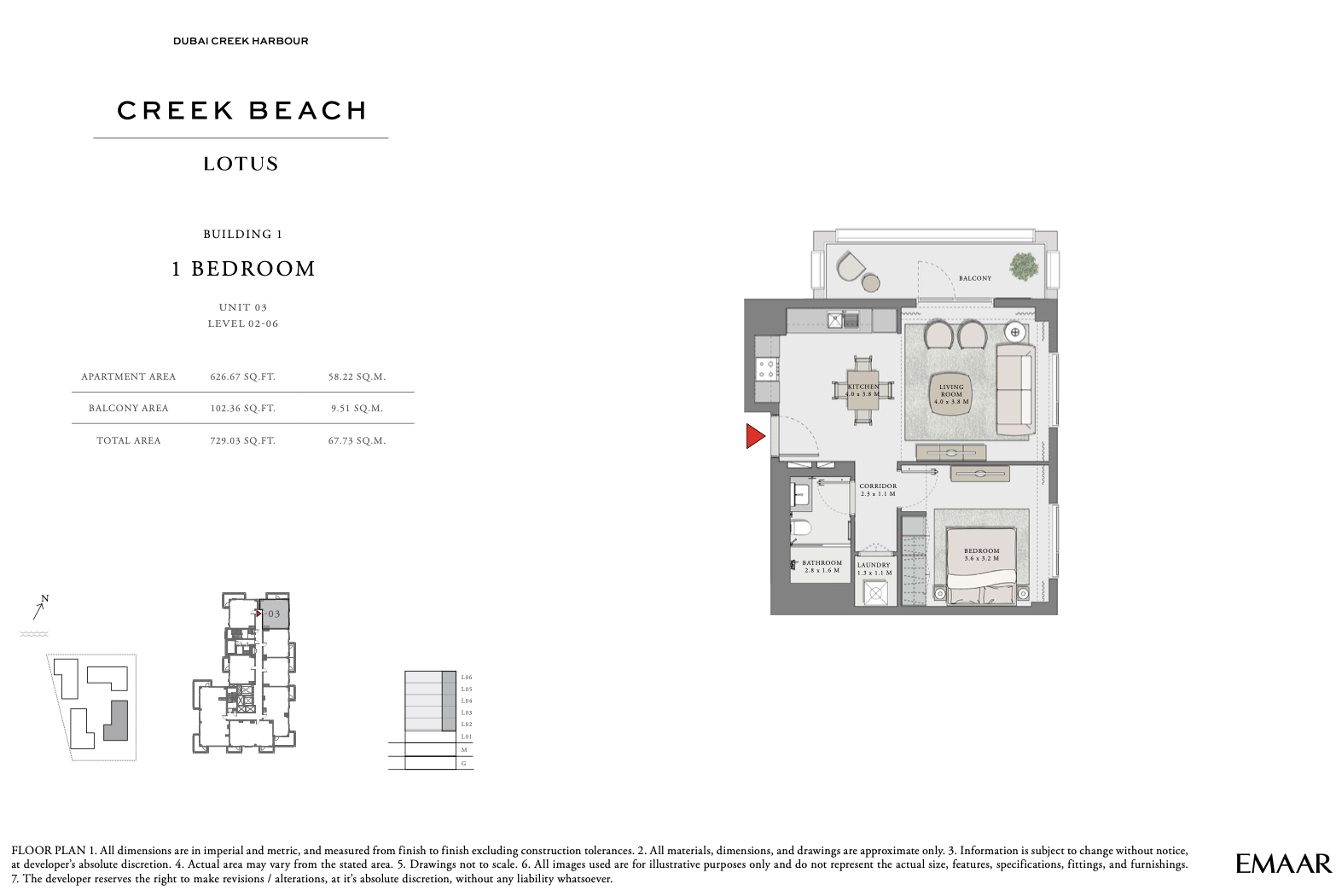 1 Bedroom Unit 3 - Level 2-6