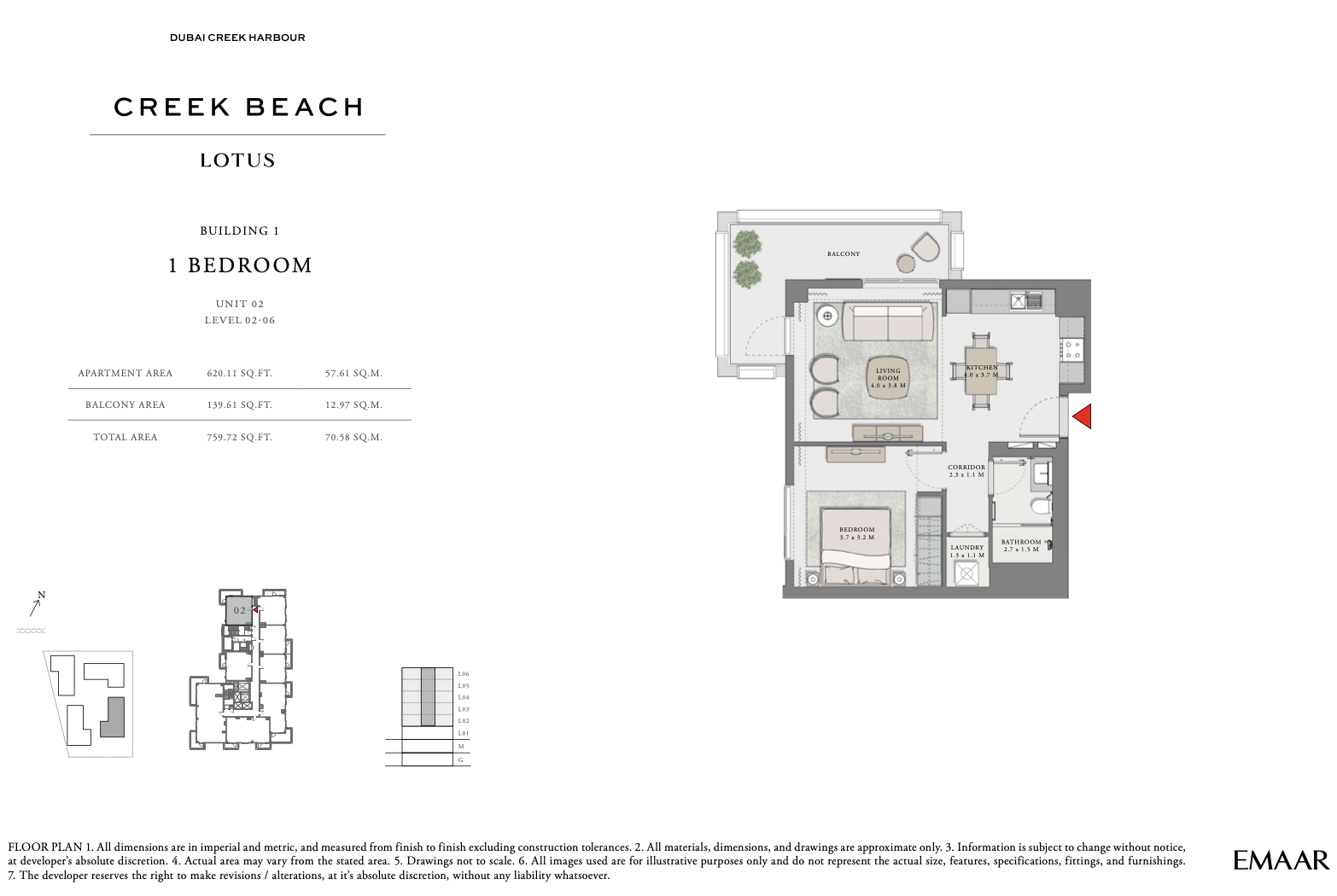 1 Bedroom Unit 2 - Level 2-6