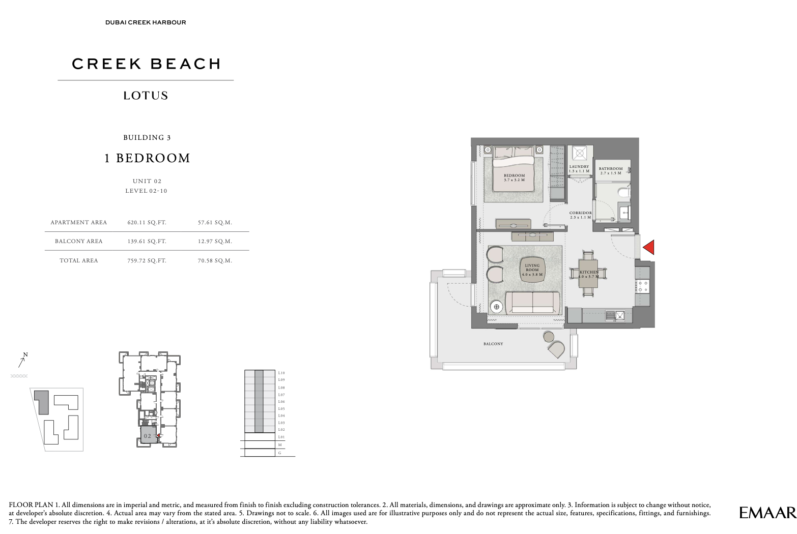 1 Bedroom Unit 2 - Level 2-10