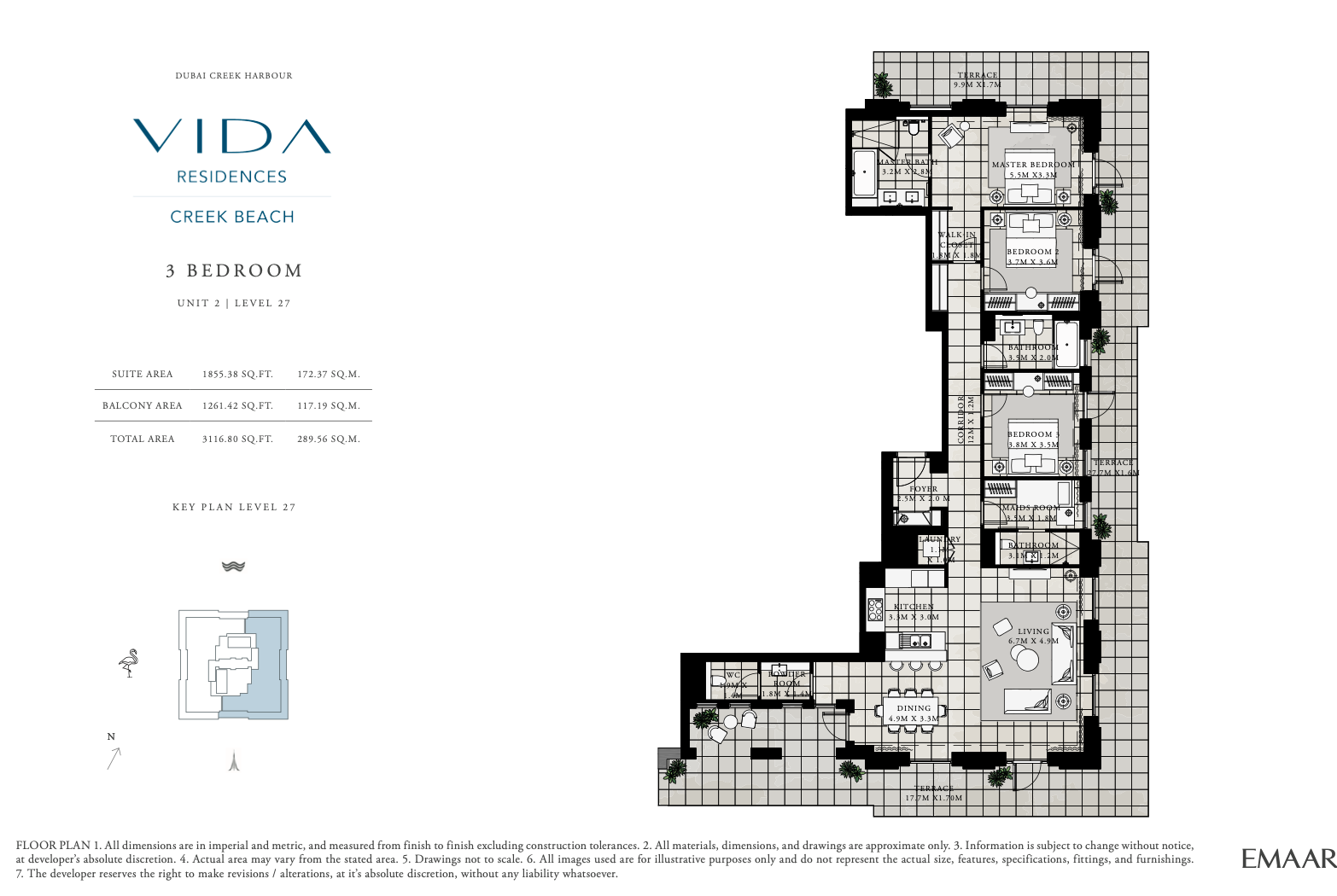 3 Bedroom Unit 2 - Level 27