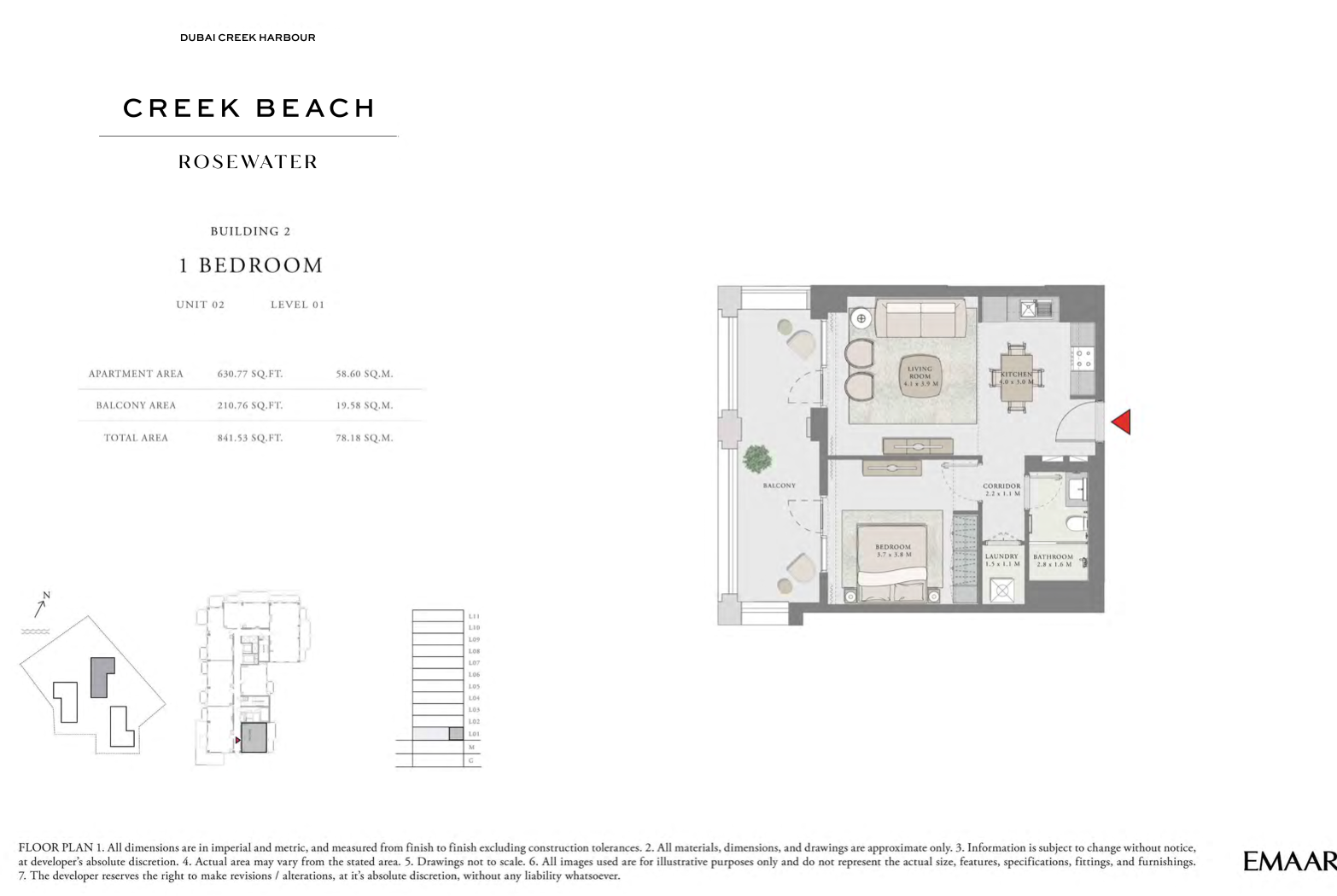 1 Bedroom Unit 2 - Level 1