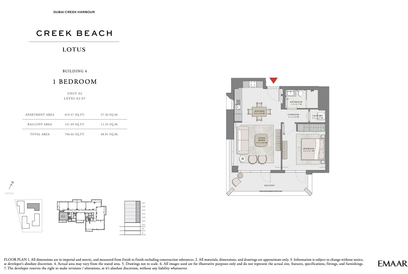 1 Bedroom Unit 2 - Level 2-7