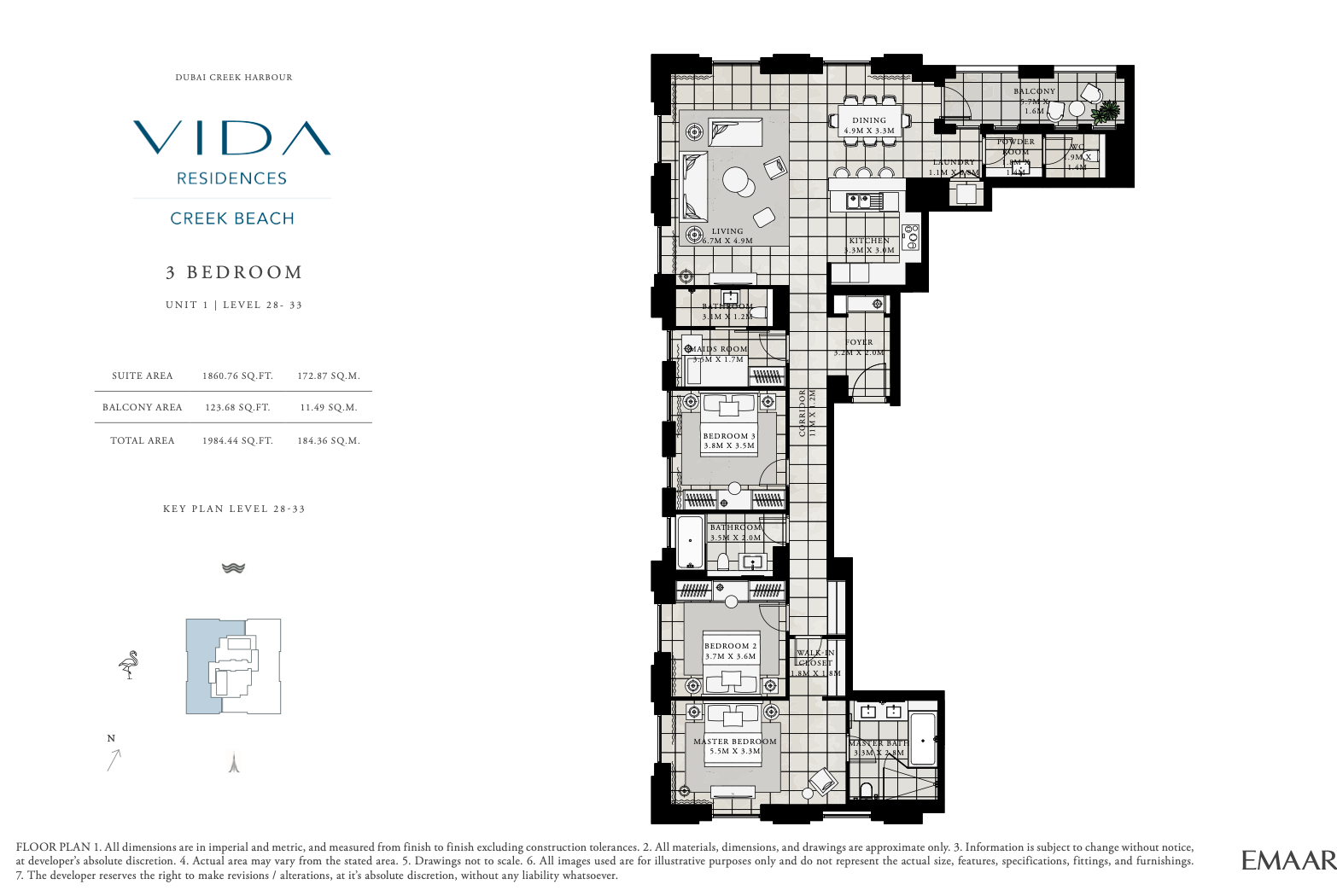 3 Bedroom Unit 1 - Level 28-33