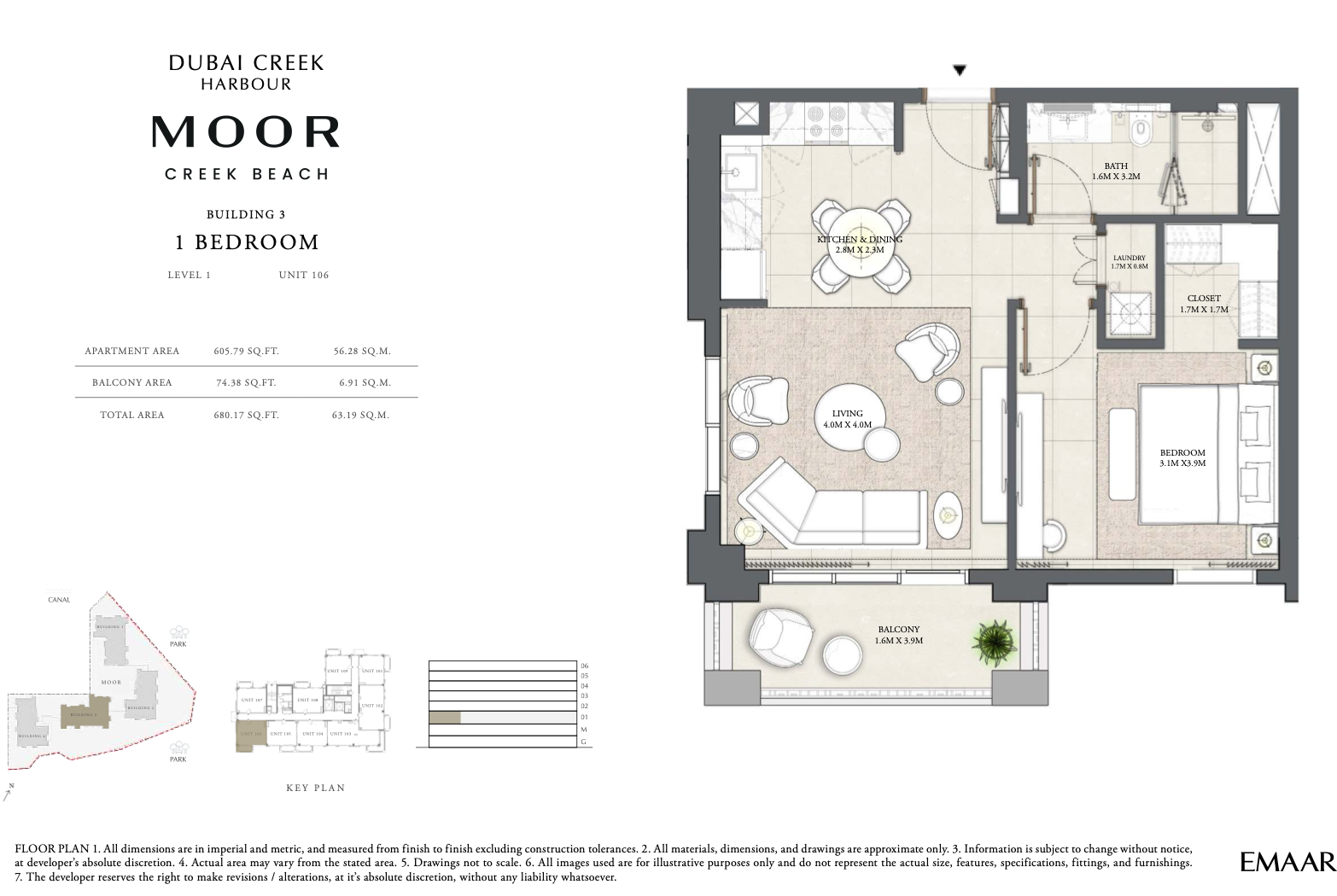 1 Bedroom Unit 6 - Level 1