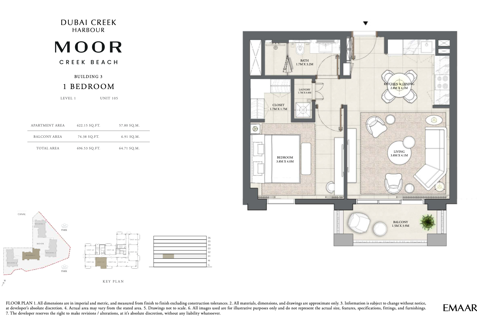 1 Bedroom Unit 5 - Level 1