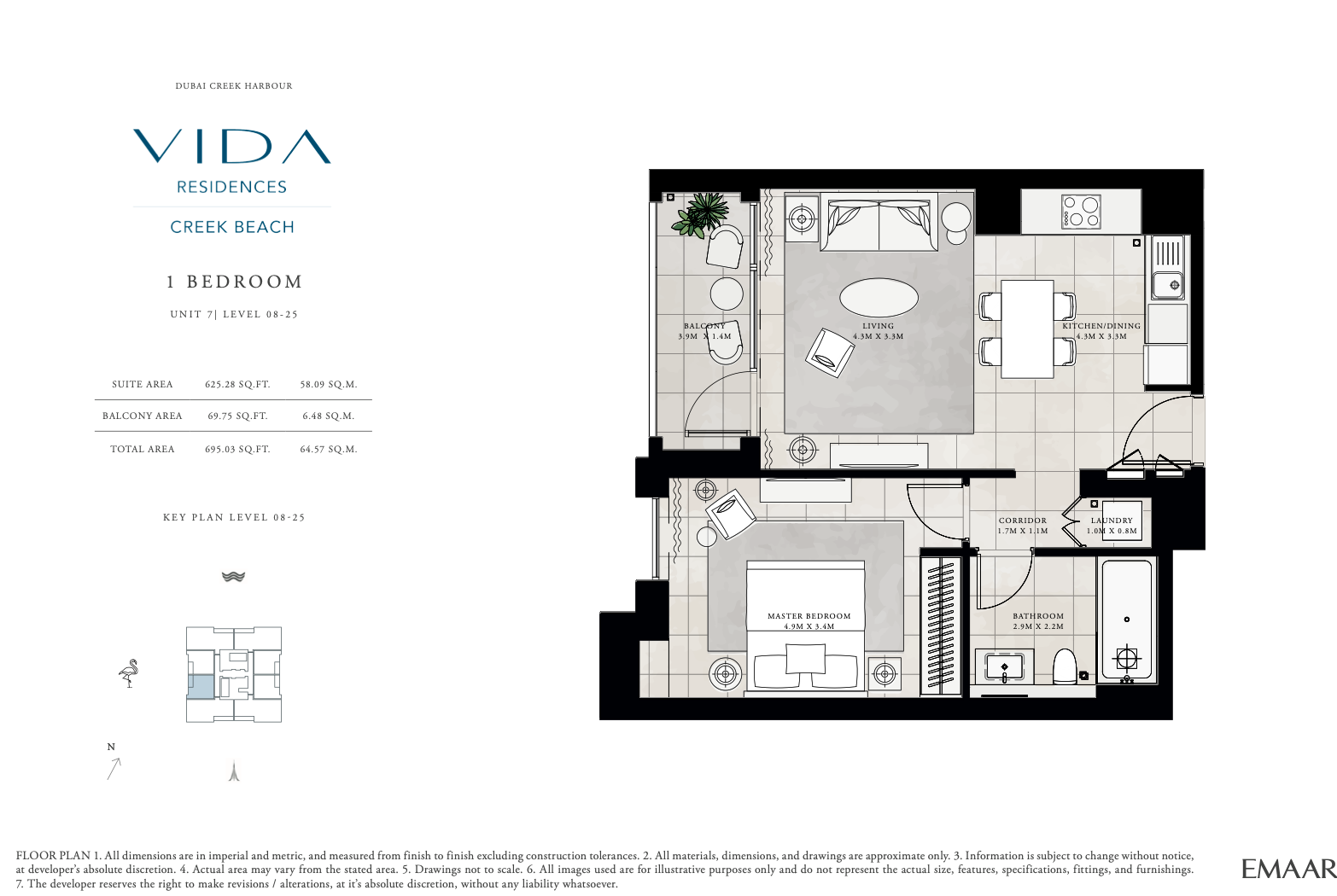 1 Bedroom Unit 7 - Level 8-25