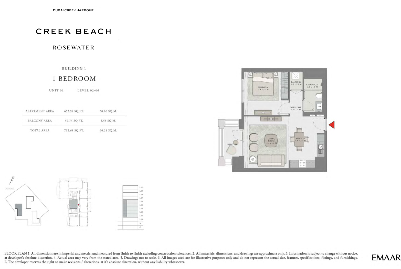 1 Bedroom Unit 1 -  Level 2-6