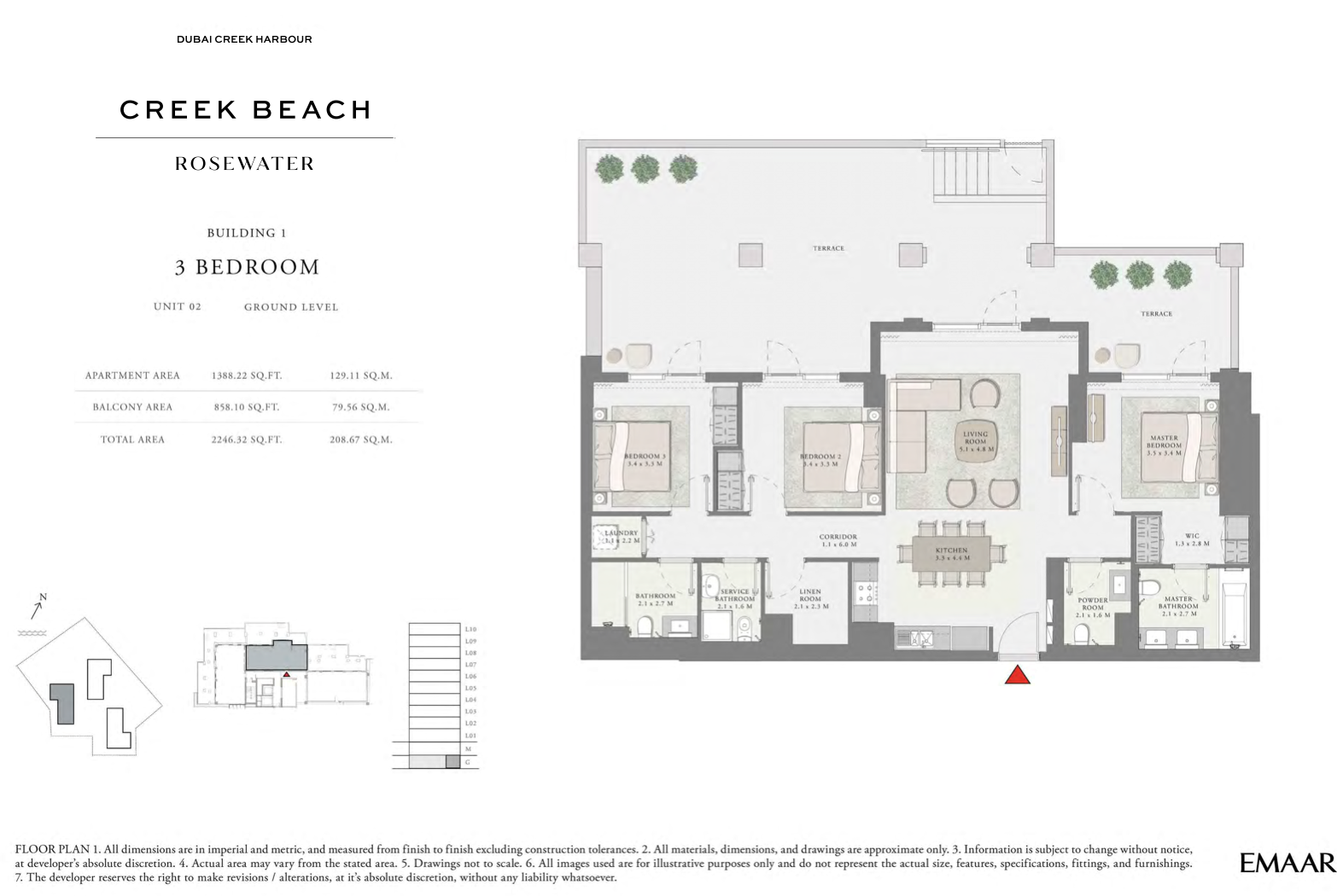 3 Bedroom Unit 2 - Ground Level